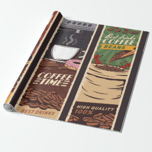 Kaffeehaus vintage vintage Banner, Cafeteria an Geschenkpapier