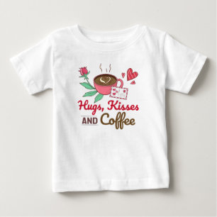 Kaffeeherzen Blume Phrase Liebe Baby T-shirt