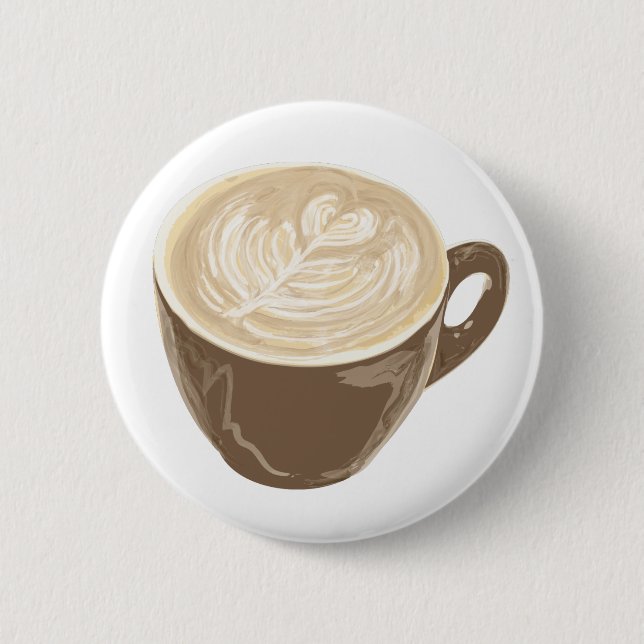 Kaffeeherzkunst Button (Vorderseite)