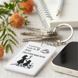 Kaffeekalme Silhouette Kunst Schlüsselanhänger