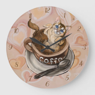 Kaffeekanne Große Wanduhr