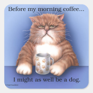 Kaffeekanne Quadratischer Aufkleber