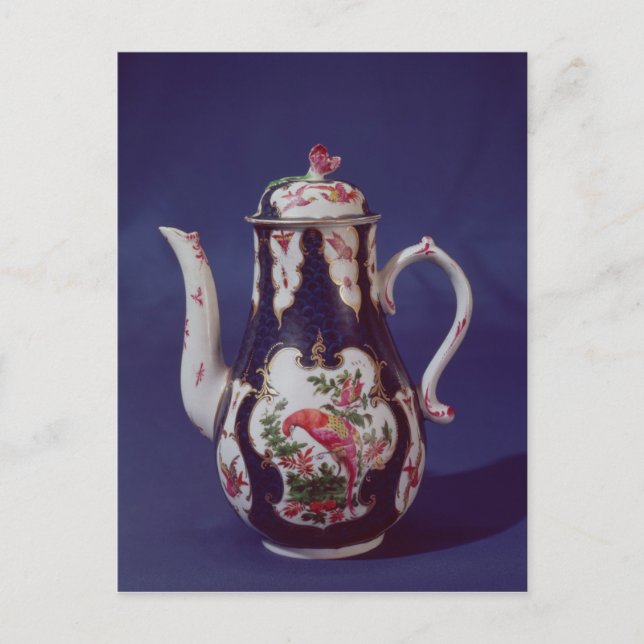 Kaffeekanne Worcester, mit Vögeln dekoriert Postkarte (Vorderseite)