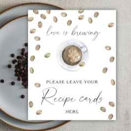 Kaffeekarte Brautparty Ihre Rezepte hier Poster