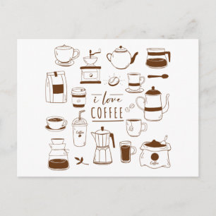 Kaffeekarte - Coffein Addict - Cup - Barista Postkarte