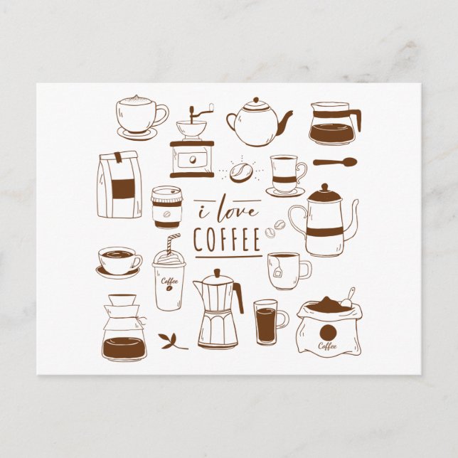 Kaffeekarte - Coffein Addict - Cup - Barista Postkarte (Vorderseite)