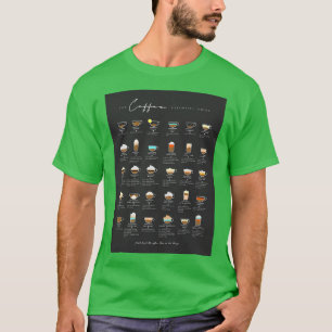 Kaffeekarte für Kaffeedekor auf Black 2. Bar T-Shirt