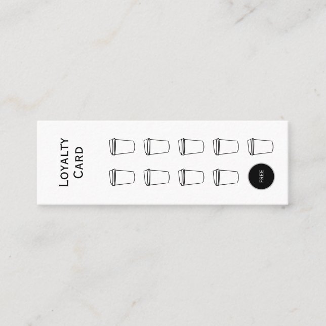 Kaffeekarte, sauber und einfach, Budget Treuekarte (Vorderseite)