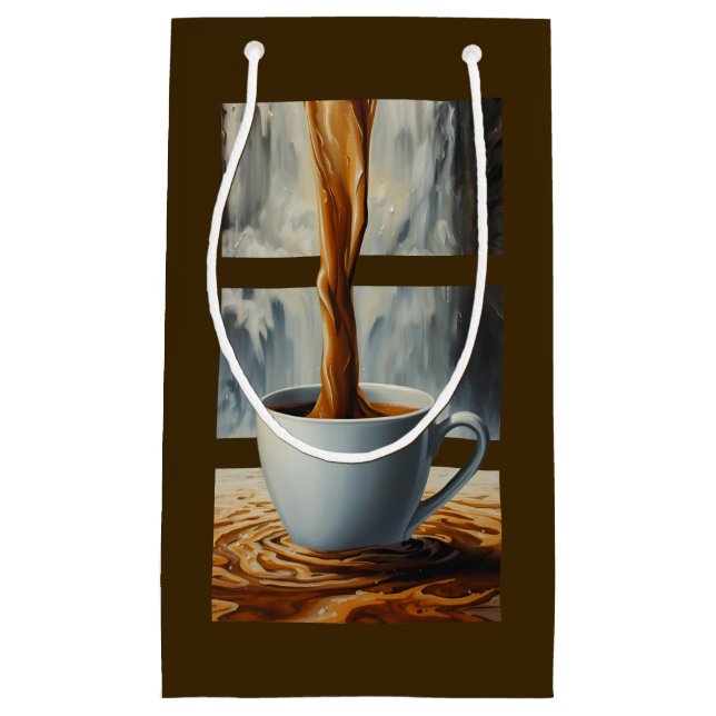 Kaffeekaskade Kunst mit Surreal Wasserfall Flow Kleine Geschenktüte (Vorderseite)
