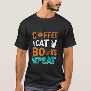 Kaffeekästen Wiederholung, Lesen und Kaffeeliebhab T-Shirt