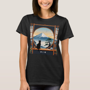 Kaffeekatze auf dem Fuji T-Shirt