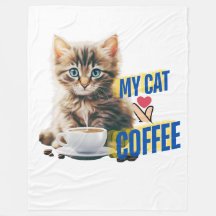 Kaffeekatze Fleece Blanket