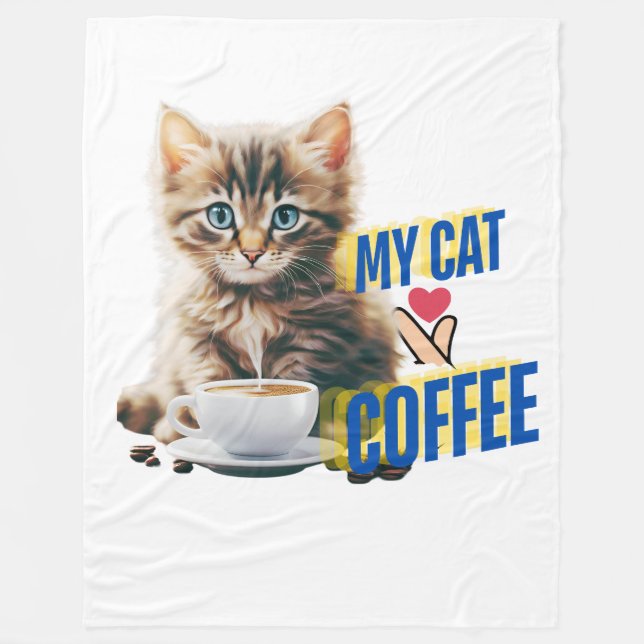Kaffeekatze Fleece Blanket (Vorderseite)