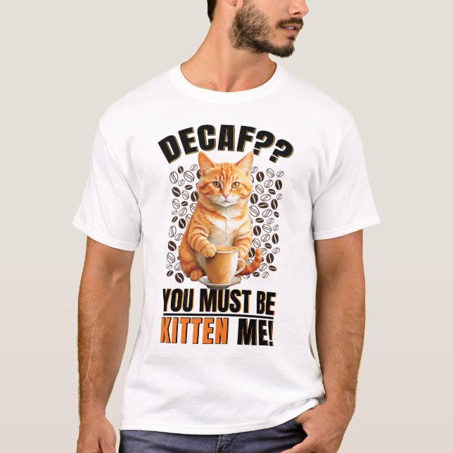 Kaffeekatze Männer Weiß T-Shirt (Vorderseite)