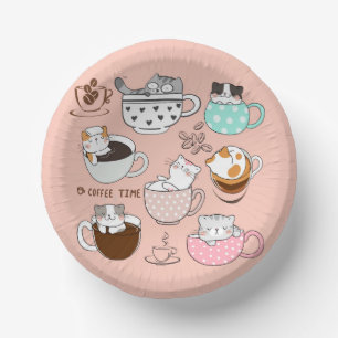 Kaffeekatzen Funny Pappteller