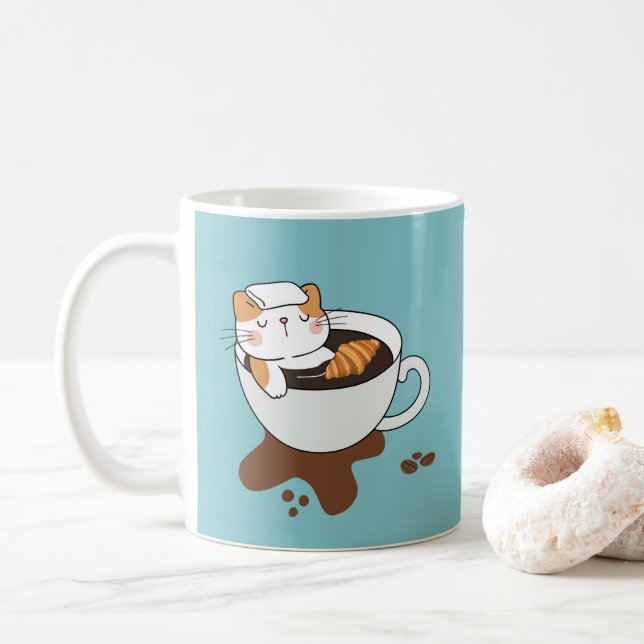 Kaffeekatzen-Spa Kaffeetasse (Mit Donut)