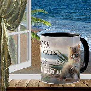 Kaffeekatzen und der Strand Kaffeetasse