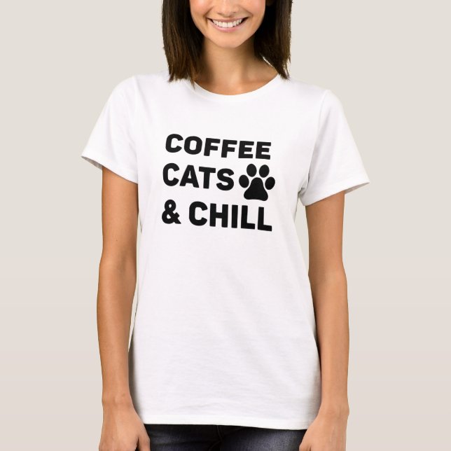 Kaffeekatzen und -kälte T-Shirt (Vorderseite)