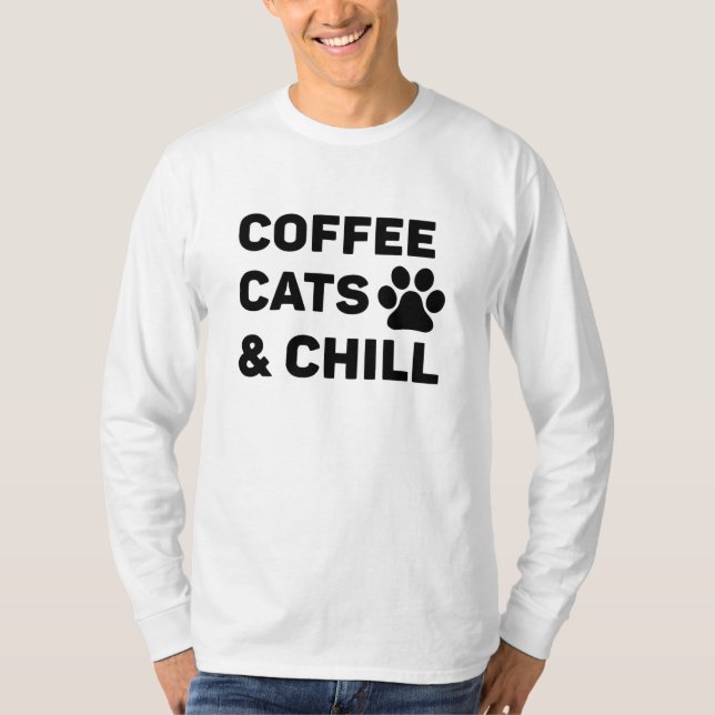 Kaffeekatzen und -kälte T-Shirt (Vorderseite)