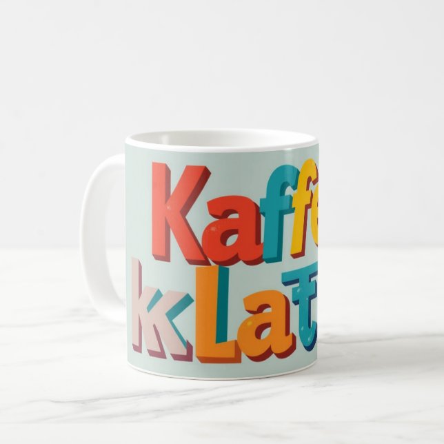Kaffeeklatsch Personalized German Coffee Social Kaffeetasse (Vorderseite Links)