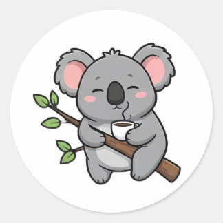 Kaffeekoala Runder Aufkleber