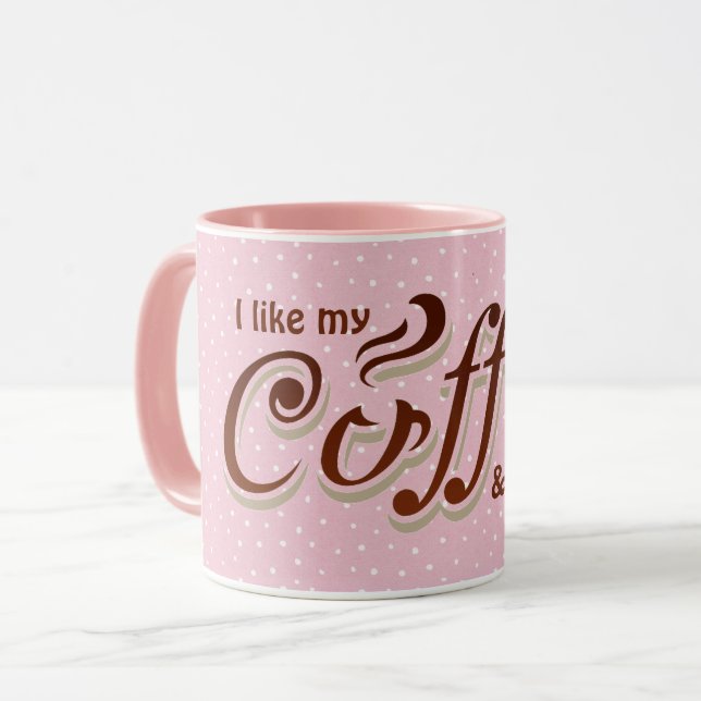 Kaffeekochen auf Polka-Punkten Tasse (Vorderseite Links)