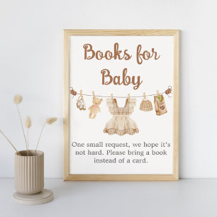 Kaffeekochen Baby Shower Bücher für Baby-Schild Poster