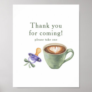 Kaffeekochen Baby Shower Danke fürs Kommen Poster