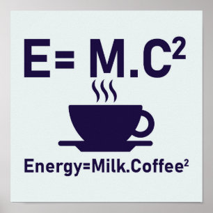Kaffeekochen, Energie-Milch-Kaffee Poster