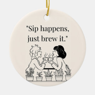 Kaffeekochen Keramik Ornament