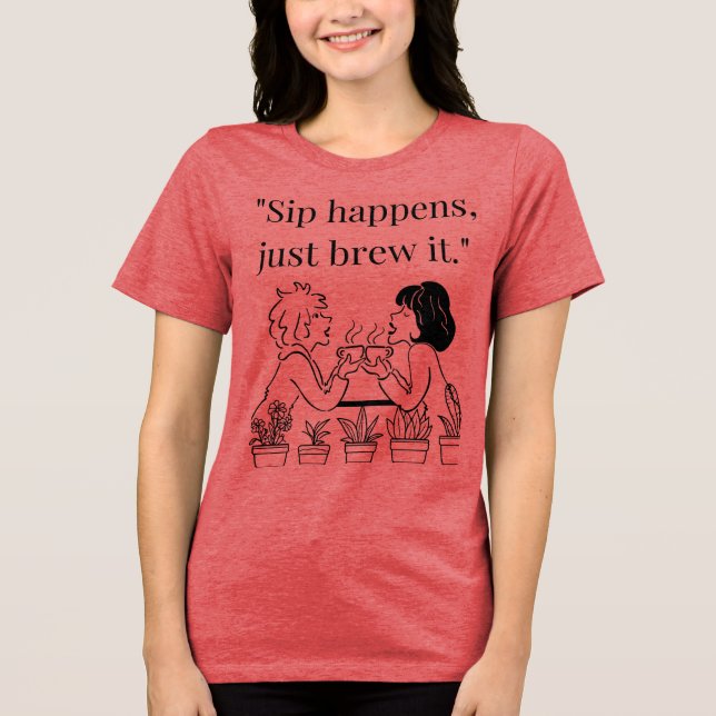 Kaffeekochen Tri-Blend Shirt (Vorderseite)