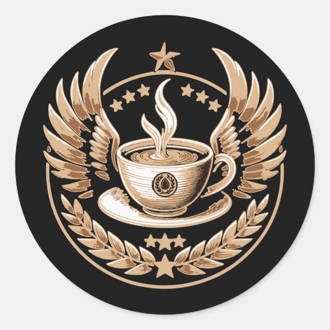 Kaffeekommandeur Runder Aufkleber (Vorderseite)