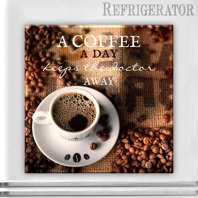 Kaffeekonzept Niedlich Magnet (Magnet featuring a coffee themed design. A lovely gift for any coffee lover. Add your own quote)