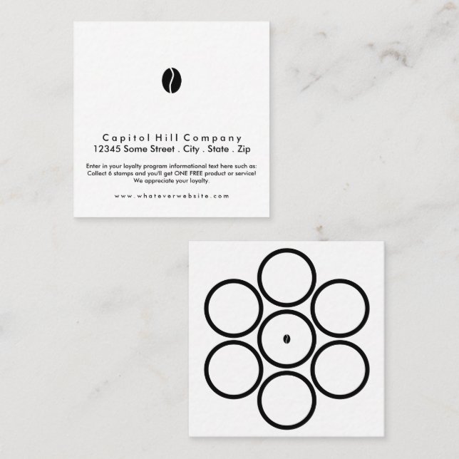 Kaffeekonzept Treuekarte (Vorne/Hinten)