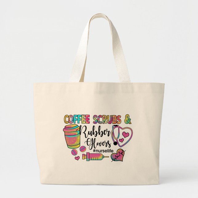 Kaffeekruben und Gummihandschuhe Jumbo Stoffbeutel (Vorne)