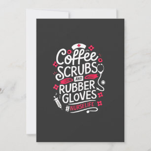 Kaffeekruben und Gummihandschuhe Krankenpflege Dankeskarte