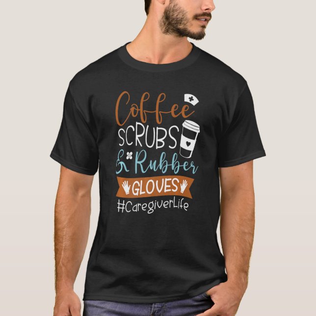 Kaffeekruben und Gummihandschuhe Lebensversicherun T-Shirt (Vorderseite)