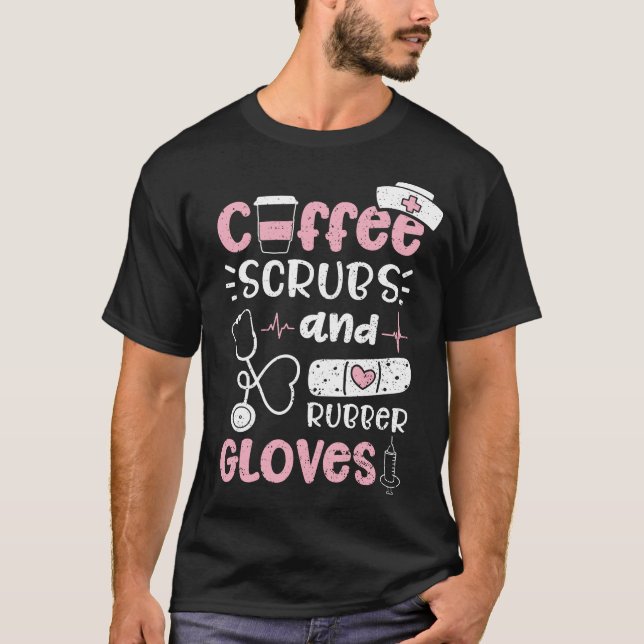 Kaffeekruben und Gummihandschuhe T-Shirt (Vorderseite)