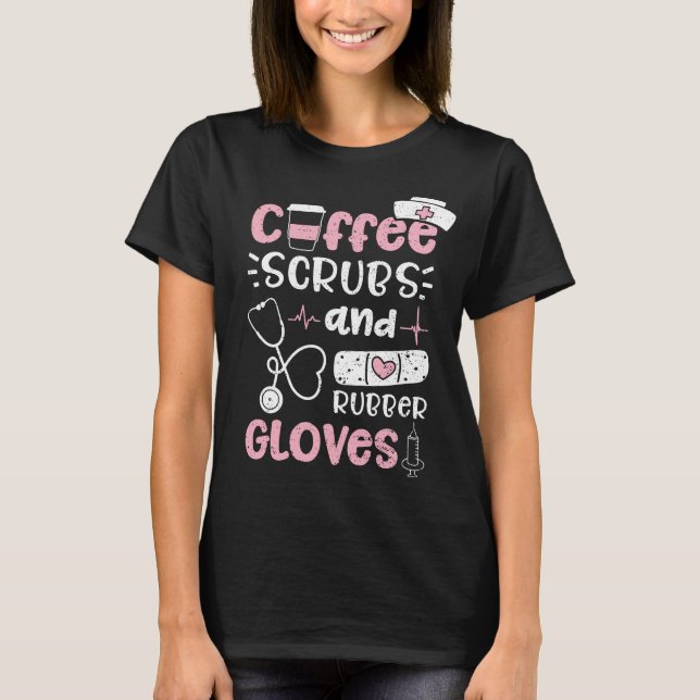 Kaffeekruben und Gummihandschuhe T-Shirt (Vorderseite)