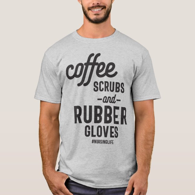 Kaffeekrüber und Gummihandschuhe Funny T-Shirt (Vorderseite)