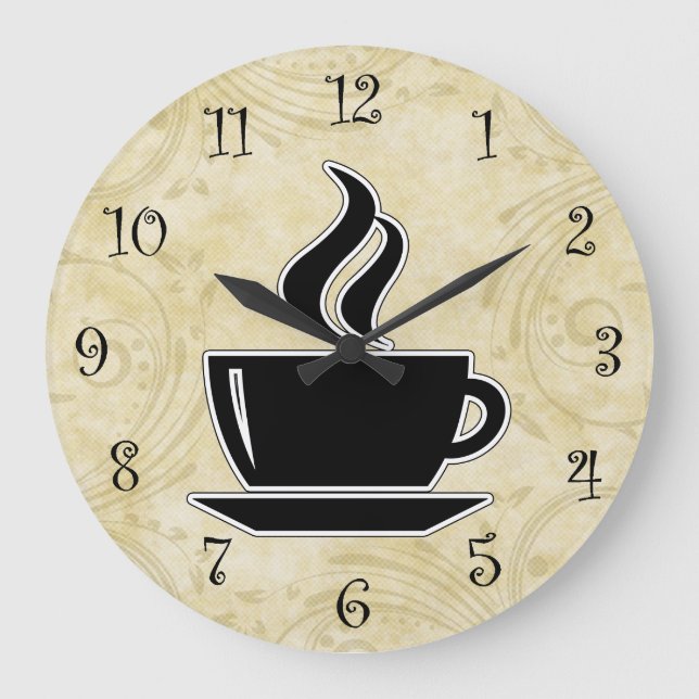 Kaffeeküche-Wanduhren Große Wanduhr (Vorderseite)