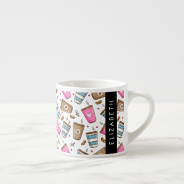 Kaffeekuchen, Kaffeebohnen, Herz, Ihr Name Espressotasse