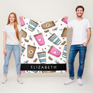 Kaffeekuchen, Kaffeebohnen, Herz, Ihr Name Fleecedecke