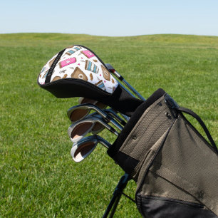 Kaffeekuchen, Kaffeebohnen, Herz, Ihr Name Golf Headcover