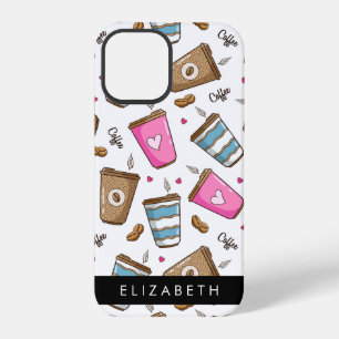 Kaffeekuchen, Kaffeebohnen, Herz, Ihr Name iPhone 12 Pro Hülle