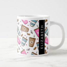 Kaffeekuchen, Kaffeebohnen, Herz, Ihr Name Jumbo-Tasse