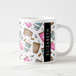 Kaffeekuchen, Kaffeebohnen, Herz, Ihr Name Jumbo-Tasse
