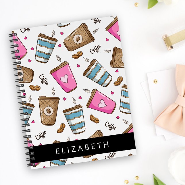 Kaffeekuchen, Kaffeebohnen, Herz, Ihr Name Notizbuch (Von Creator hochgeladen)