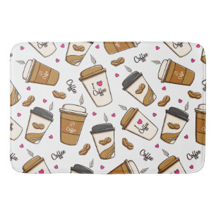 Kaffeekuchen, Kaffeebohnen, Kaffee Lover, Herzen Badematte