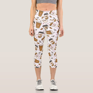Kaffeekuchen, Kaffeebohnen, Kaffee Lover, Herzen Capri Leggings